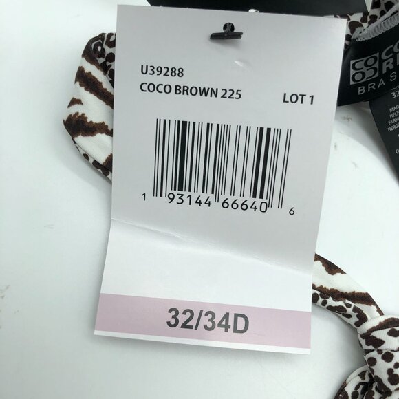 Coco Reef Bikini Top Bra Sized Twist Reversible Underwire Cheetah Brown 32/34D - Picture 9 of 9